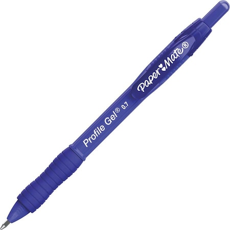 Paper Mate Gel Pen, 0.7mm Point, 3/10"Wx3/10"Lx7"H, 12/DZ, Blue PK PAP2095472